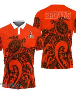 Cleveland Browns Turtle Polynesian Pattern Polo Shirt