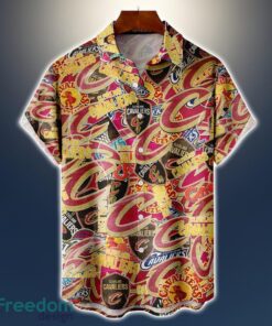 Cleveland Cavaliers Logo All Printed 3D Hawaiian Shirt For Fans NBA Hawaiian Shirt