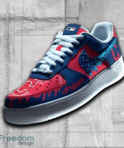 Cleveland Indians MLB AF1 Shoes Edgy All Over Print Gift Air Force 1 Sneaker