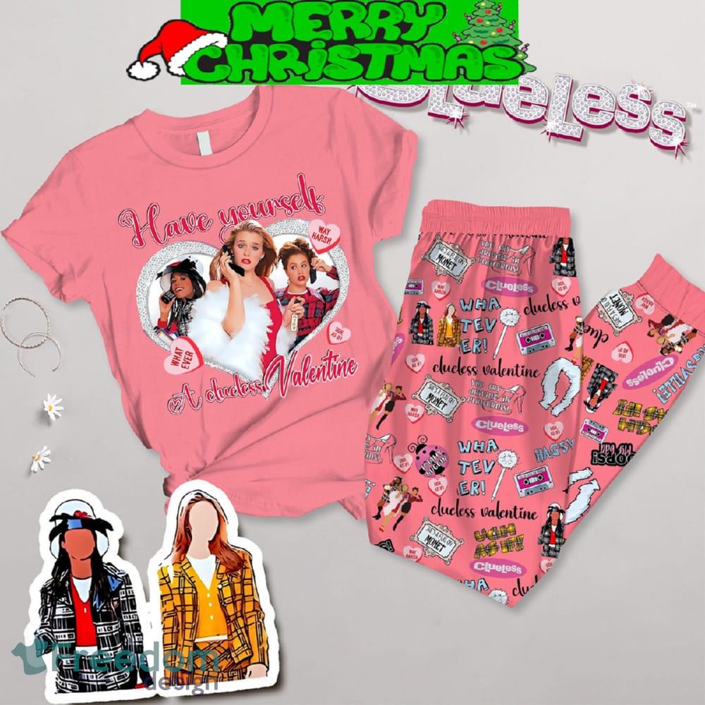 Clueless My Valentine Fleece Pajamas Set Full Print Christmas For Women image Clueless My Valentine Fleece Pajamas Set Full Print Christmas For Women - Clueless My Valentine Fleece Pajamas Set-1