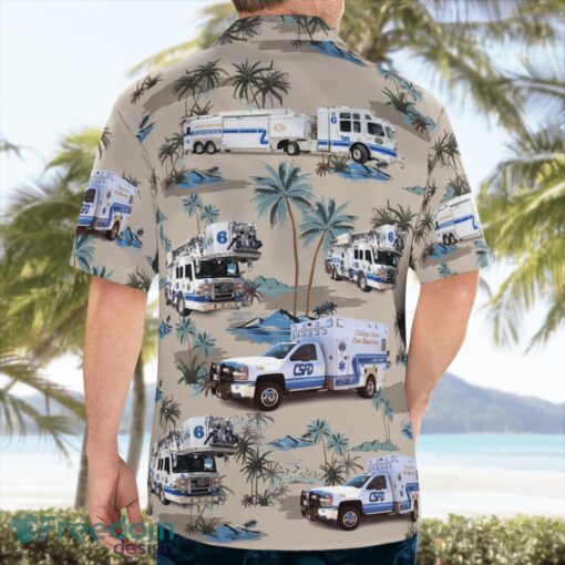 College Station Fire Department 3D Summer Aloha Hawaiian Shirt Product Photo 2