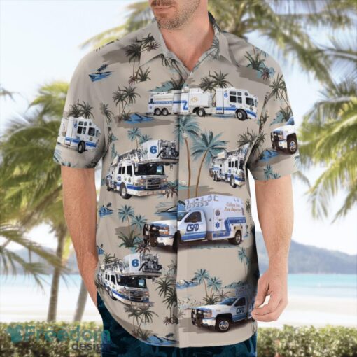 College Station Fire Department 3D Summer Aloha Hawaiian Shirt Product Photo 3