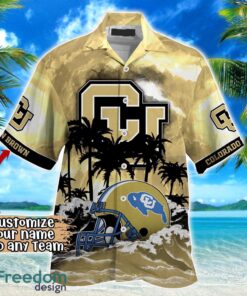 Colorado Buffaloes NCAA Hawaiian Shirt Coconut Tree Waves Beach Hawaii Shirt Custom Name For Fans Product Photo 2