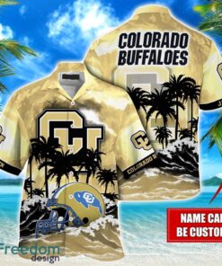 Colorado Buffaloes NCAA Hawaiian Shirt Coconut Tree Waves Beach Hawaii Shirt Custom Name For Fans Product Photo 1