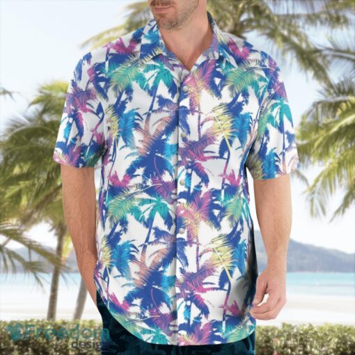 Colourful Exotic Pattern With Palm Hawaiian Shirt Beach Summer Shirt Product Photo 2