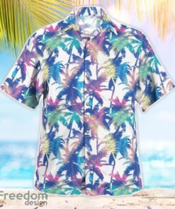 Colourful Exotic Pattern With Palm Hawaiian Shirt Beach Summer Shirt Product Photo 1