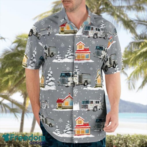 Connecticut New Haven Fire Department Christmas Beach Hawaiian Shirt Product Photo 3