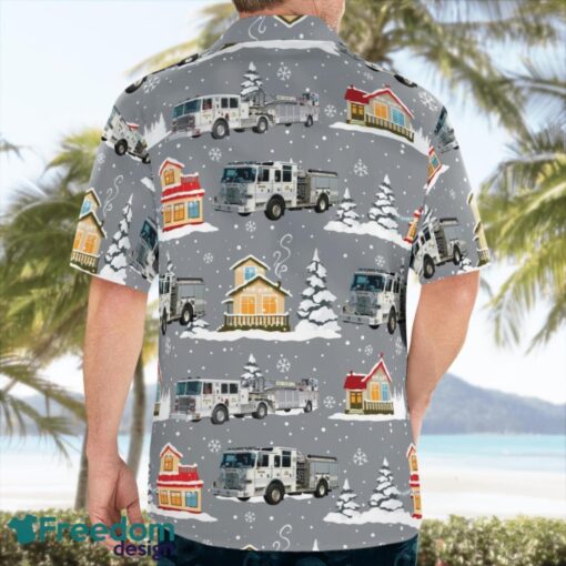 Connecticut New Haven Fire Department Christmas Beach Hawaiian Shirt Product Photo 4