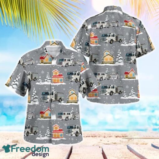 Connecticut New Haven Fire Department Christmas Beach Hawaiian Shirt Product Photo 1