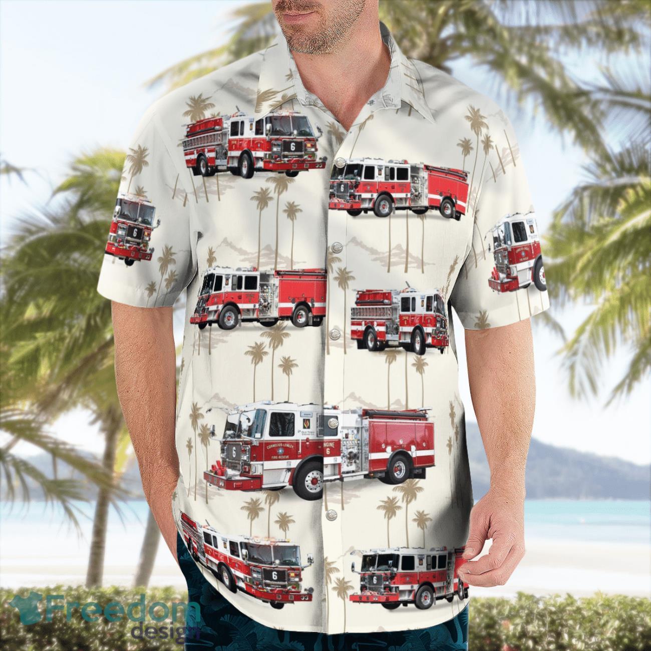 Cornelius Lemley Fire Department 3D Hawaiian Shirt image Cornelius-Lemley Fire Department 3D Hawaiian Shirt Product Photo 3