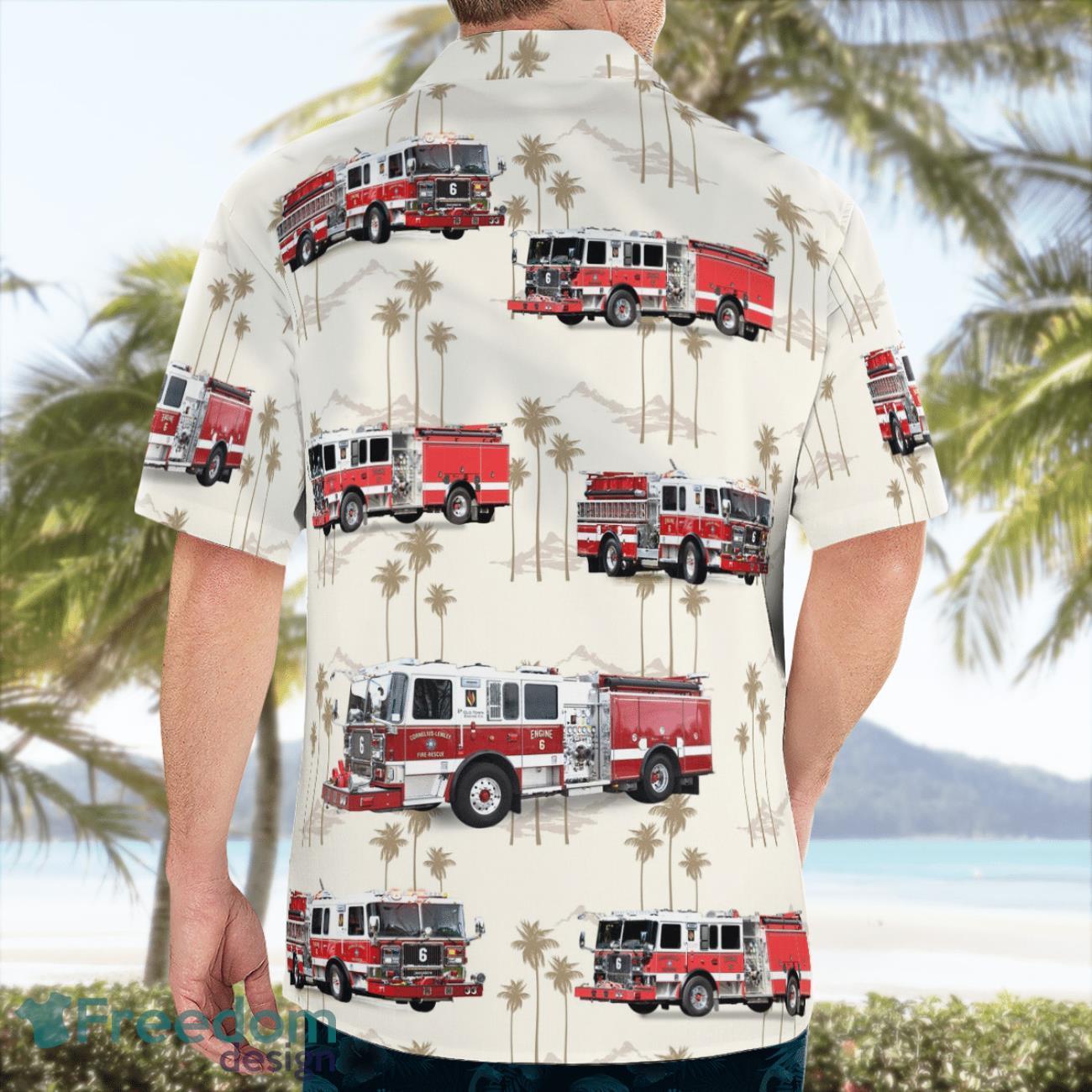 Cornelius-Lemley Fire Department 3D Hawaiian Shirt Cornelius-Lemley Fire Department 3D Hawaiian Shirt Product Photo 4