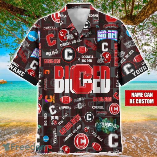 Cornell Big Red Logo Hawaiian Shirt For Fans Trending Beach Shirt Custom Name Product Photo 1