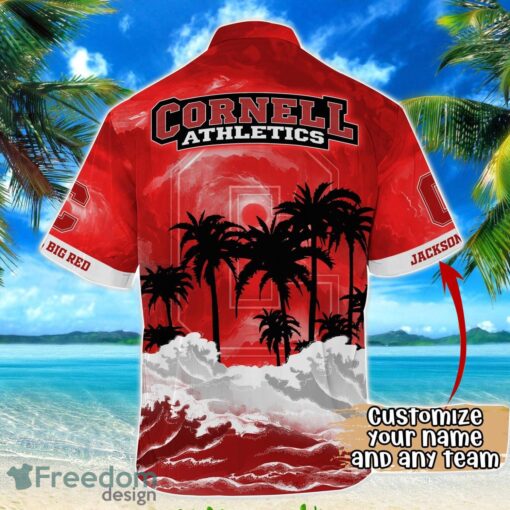 Cornell Big Red NCAA Hawaiian Shirt Coconut Tree Waves Beach Hawaii Shirt Custom Name For Fans Product Photo 3