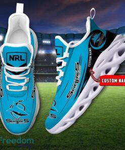 Cronulla Sharks NRL Max Soul Shoes Sneakers Sport Gift For Fans Running Shoes Custom Name Product Photo 2