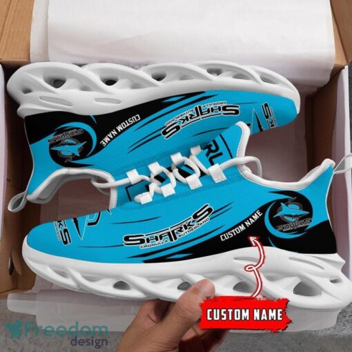 Cronulla Sharks NRL Max Soul Shoes Sneakers Sport Gift For Fans Running Shoes Custom Name Product Photo 3