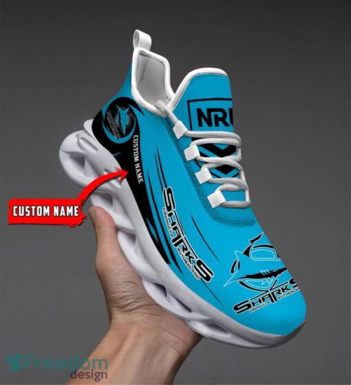 Cronulla Sharks NRL Max Soul Shoes Sneakers Sport Gift For Fans Running Shoes Custom Name Product Photo 1