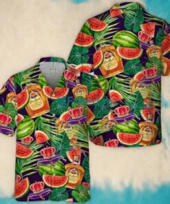 Crown Royal Watermelon Tropical Aloha Hawaiian Shirt