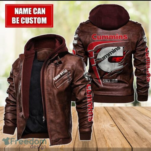 Cummins 2D Leather Jacket For Men Custom Name Special Gift Ideas Product Photo 2