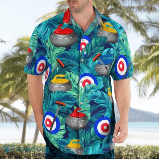 Curling Tropical 3D Hawaiian Shirt Product Photo 4