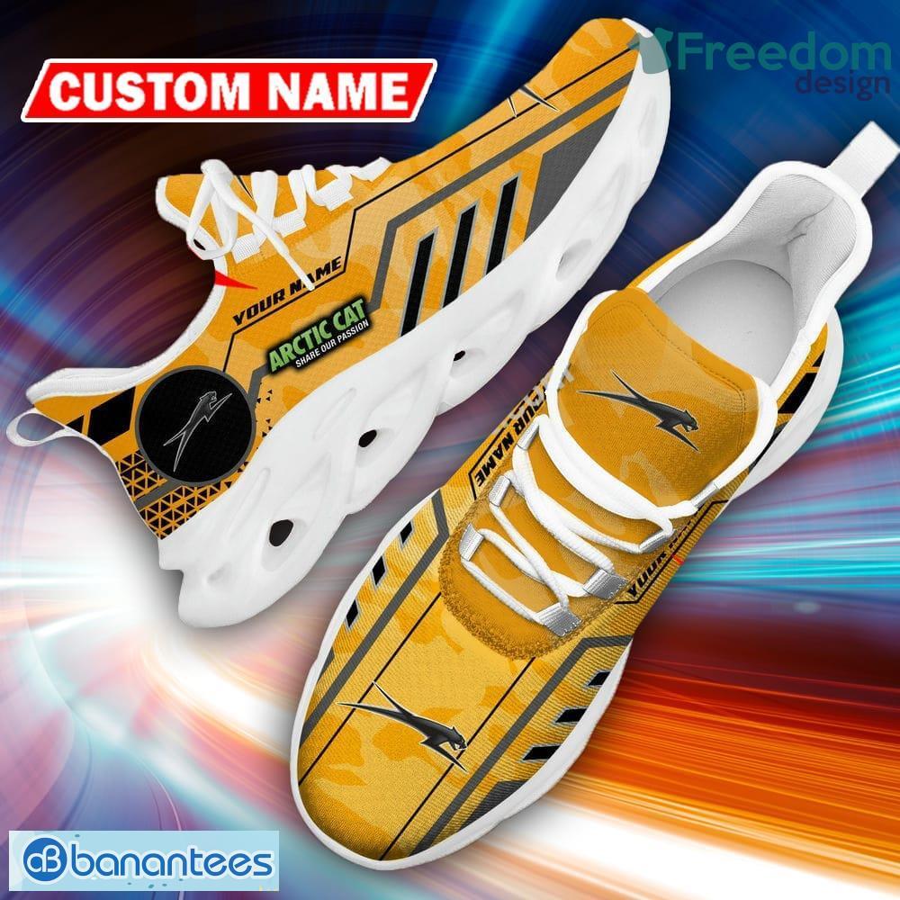 Custom Name Arctic Cat Logo Camo Yellow Collection Sport Sneaker Gift For Men Women Max Soul Shoes image Custom Name Arctic Cat Logo Camo Yellow Collection Sport Sneaker Gift For Men Women Max Soul Shoes - Custom Name Arctic Cat Logo Racing Car Tractor Farmer Max Soul Shoes Photo 12