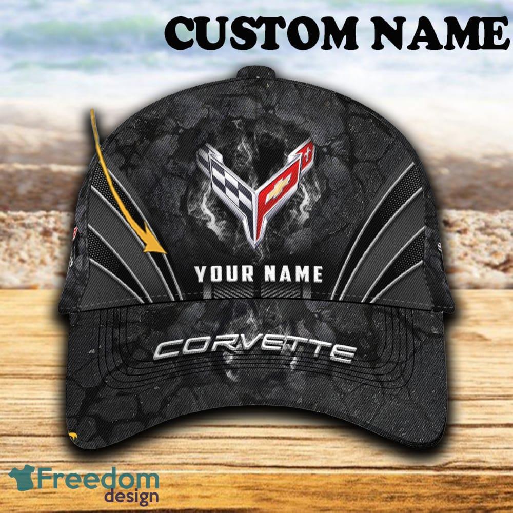 Custom Name Chevrolet Corvette Car 3D Hat And Cap Black New Trending All Over Printed For Fans Gift - Chevrolet Corvette Car Hat And Cap Full Print_1