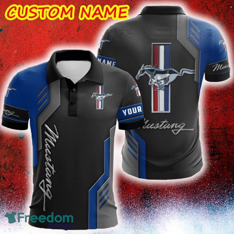 Custom Name Ford-Mustang Logo Car Truck And Motorcycle Polka Dot Leather 3D Polo Shirt - Custom Name Ford-Mustang Logo Car Truck And Motorcycle Polka Dot Leather 3D Polo Shirt