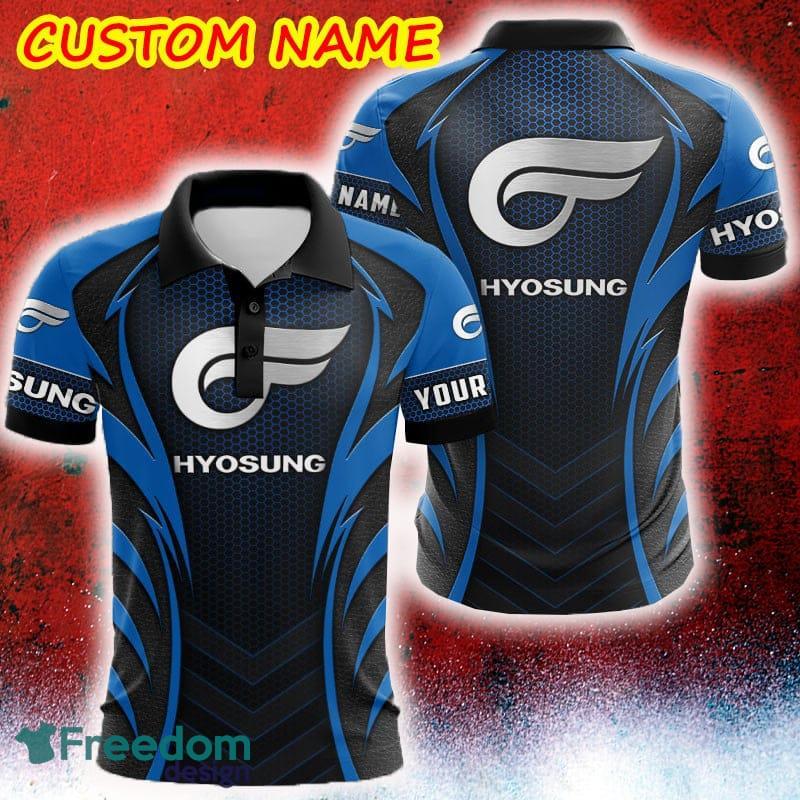 Custom Name Hyosung Logo Car Truck And Motorcycle Polka Dot Leather 3D Polo Shirt - Custom Name Hyosung Logo Car Truck And Motorcycle Polka Dot Leather 3D Polo Shirt