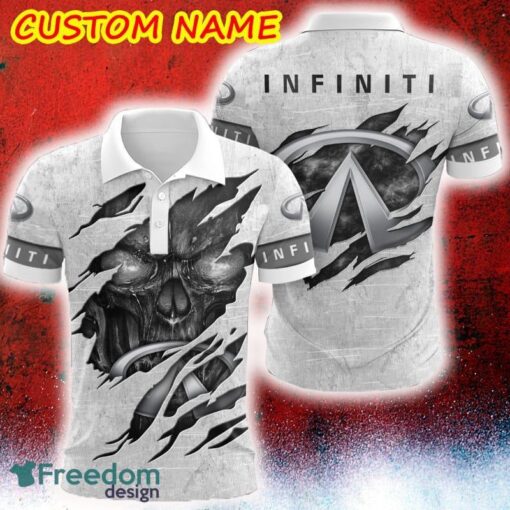 Custom Name Infiniti Logo Car Truck And Motorcycle Polka Dot Leather Golf Polo Shirt AOP - Custom Name Infiniti Logo Car Truck And Motorcycle Polka Dot Leather Golf Polo Shirt AOP