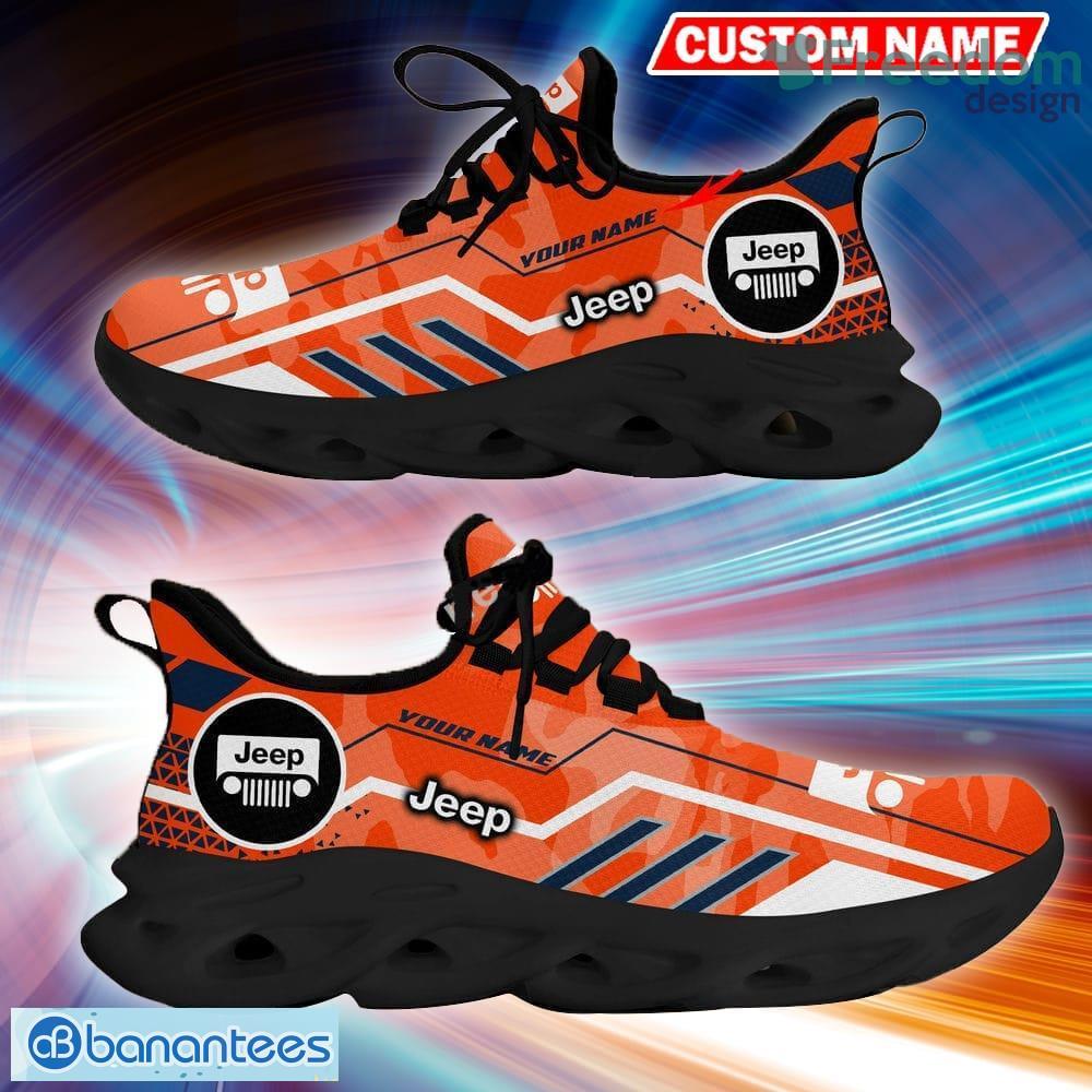 Custom Name Jeep Logo Camo Orange Emblem Chunky Sneaker Gift For Men Women Max Soul Shoes image Custom Name Jeep Logo Camo Orange Emblem Chunky Sneaker Gift For Men Women Max Soul Shoes - Custom Name Jeep Logo Racing Car Tractor Farmer Max Soul Shoes Photo 9
