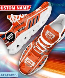 Custom Name Jeep Logo Camo Orange Emblem Chunky Sneaker Gift For Men Women Max Soul Shoes