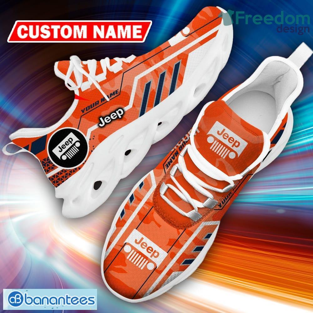 Custom Name Jeep Logo Camo Orange Emblem Chunky Sneaker Gift For Men Women Max Soul Shoes image Custom Name Jeep Logo Camo Orange Emblem Chunky Sneaker Gift For Men Women Max Soul Shoes - Custom Name Jeep Logo Racing Car Tractor Farmer Max Soul Shoes Photo 19