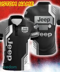 Custom Name Jeep Logo Car Truck And Motorcycle Polka Dot Leather Golf Polo Shirt AOP
