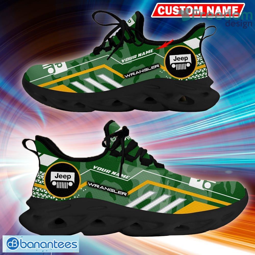 Custom Name Jeep Wrangler Logo Camo Green Forward Running Sneaker Gift For Men Women Max Soul Shoes image Custom Name Jeep Wrangler Logo Camo Green Forward Running Sneaker Gift For Men Women Max Soul Shoes - Custom Name Jeep Wrangler Logo Racing Car Tractor Farmer Max Soul Shoes Photo 7
