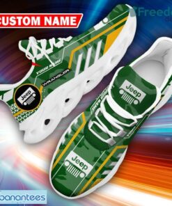 Custom Name Jeep Wrangler Logo Camo Green Forward Running Sneaker Gift For Men Women Max Soul Shoes