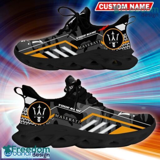 Custom Name Maserati Logo Camo Black Energize Running Sneaker Gift For Men Women Max Soul Shoes - Custom Name Maserati Logo Racing Car Tractor Farmer Max Soul Shoes Photo 1