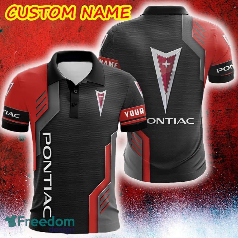 Custom Name Pontiac Logo Car Truck And Motorcycle Polka Dot Leather 3D Polo Shirt - Custom Name Pontiac Logo Car Truck And Motorcycle Polka Dot Leather 3D Polo Shirt