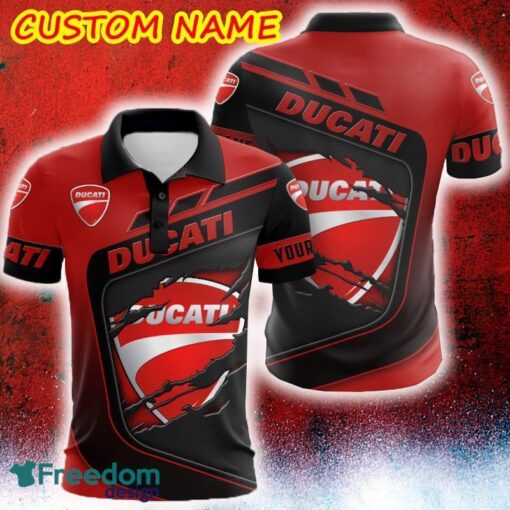 Custom Name Scratch Hidden Logo Ducati Car Truck And Motorcycle Golf Polo Shirt AOP - Custom Name Scratch Hidden Logo Ducati Car Truck And Motorcycle Golf Polo Shirt AOP