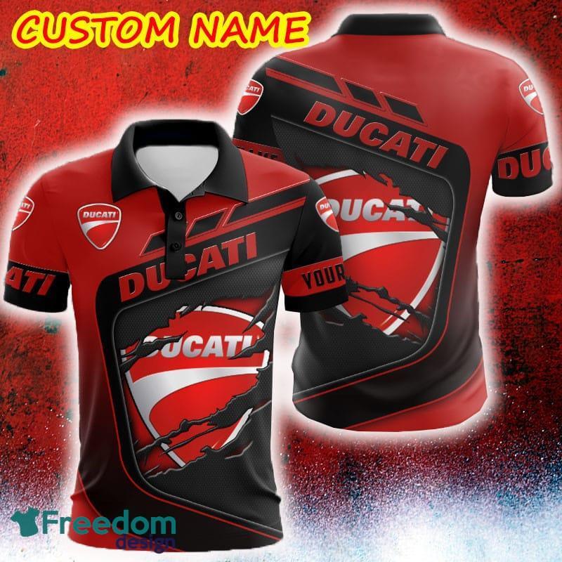 Custom Name Scratch Hidden Logo Ducati Car Truck And Motorcycle Golf Polo Shirt AOP - Custom Name Scratch Hidden Logo Ducati Car Truck And Motorcycle Golf Polo Shirt AOP