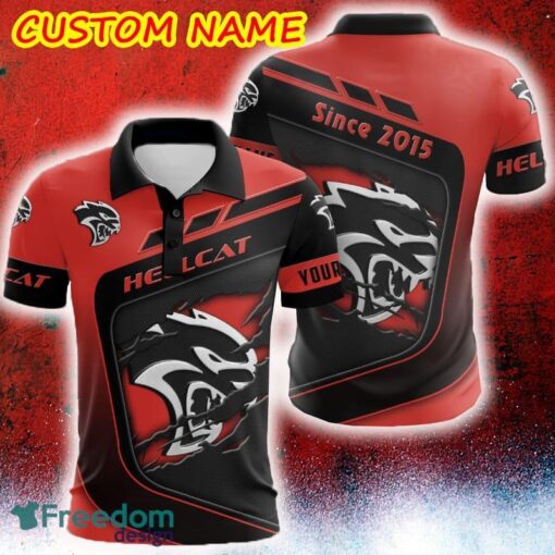 Custom Name Scratch Hidden Logo Helcat Car Truck And Motorcycle 3D Polo Shirt - Custom Name Scratch Hidden Logo Helcat Car Truck And Motorcycle 3D Polo Shirt