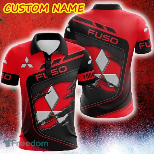 Custom Name Scratch Hidden Logo Mitsubishi Fuso Car Truck And Motorcycle 3D Polo Shirt - Custom Name Scratch Hidden Logo Mitsubishi Fuso Car Truck And Motorcycle 3D Polo Shirt