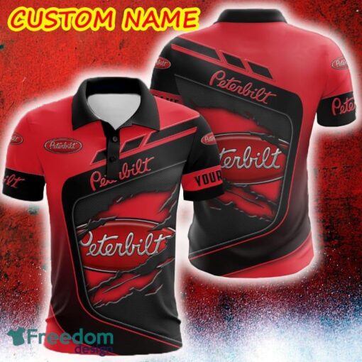 Custom Name Scratch Hidden Logo Peterbilt Car Truck And Motorcycle 3D Polo Car Shirt - Custom Name Scratch Hidden Logo Peterbilt Car Truck And Motorcycle 3D Polo Car Shirt