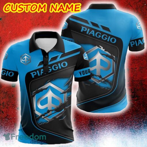 Custom Name Scratch Hidden Logo Piaggio Car Truck And Motorcycle 3D Polo Shirt - Custom Name Scratch Hidden Logo Piaggio Car Truck And Motorcycle 3D Polo Shirt