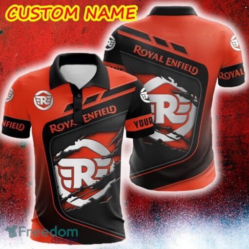 Custom Name Scratch Hidden Logo Royal Enfield Car Truck And Motorcycle 3D Polo Car Shirt - Custom Name Scratch Hidden Logo Royal Enfield Car Truck And Motorcycle 3D Polo Car Shirt