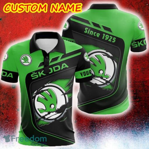 Custom Name Scratch Hidden Logo Skoda Car Truck And Motorcycle 3D Polo Shirt - Custom Name Scratch Hidden Logo Skoda Car Truck And Motorcycle 3D Polo Shirt