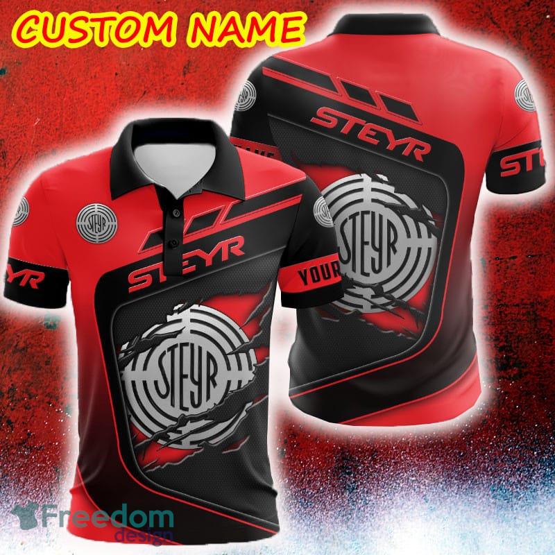 Custom Name Scratch Hidden Logo Steyr Car Truck And Motorcycle 3D Polo Car Shirt - Custom Name Scratch Hidden Logo Steyr Car Truck And Motorcycle 3D Polo Car Shirt