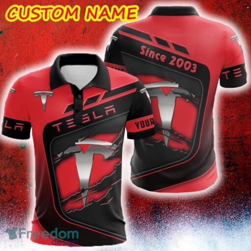 Custom Name Scratch Hidden Logo Tesla Car Truck And Motorcycle Golf Polo Shirt AOP - Custom Name Scratch Hidden Logo Tesla Car Truck And Motorcycle Golf Polo Shirt AOP