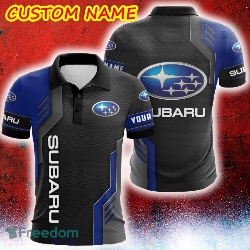 Custom Name Subaru Logo Car Truck And Motorcycle Polka Dot Leather 3D Polo Car Shirt - Custom Name Subaru Logo Car Truck And Motorcycle Polka Dot Leather 3D Polo Car Shirt