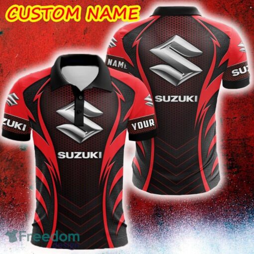 Custom Name Suzuki Logo Car Truck And Motorcycle Polka Dot Leather Polo Car AOP - Custom Name Suzuki Logo Car Truck And Motorcycle Polka Dot Leather Polo Car AOP