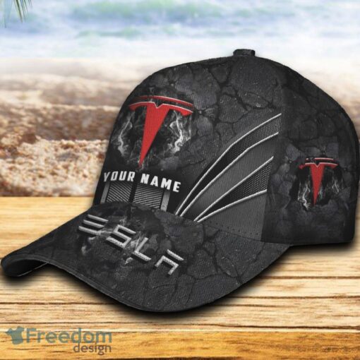 Custom Name Tesla Car 3D Hat And Cap Black New Trending All Over Printed For Fans Gift - Tesla Car Hat And Cap Full Print_3