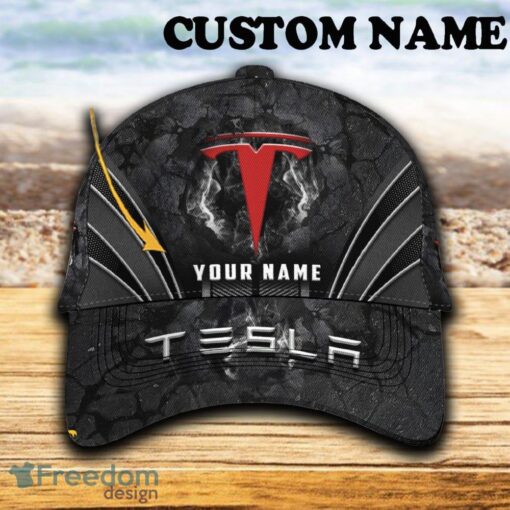 Custom Name Tesla Car 3D Hat And Cap Black New Trending All Over Printed For Fans Gift - Tesla Car Hat And Cap Full Print_1